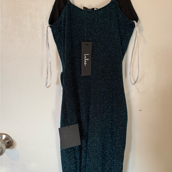 Lulu’s Metallic Teal Bodycon Dress Size XS - Picture 8 of 16